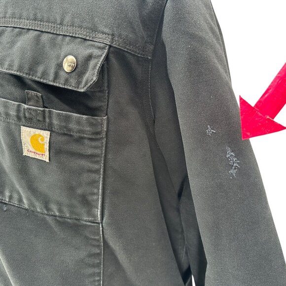 Carhartt Mens XL Tall Jacket Relaxed Fit Washed Duck Sherpa Fleece Lined Utility - Picture 9 of 13
